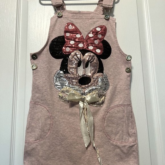 Minnie Mouse Sparkle girls adjustable straps dress, barbie pink - Picture 1 of 9